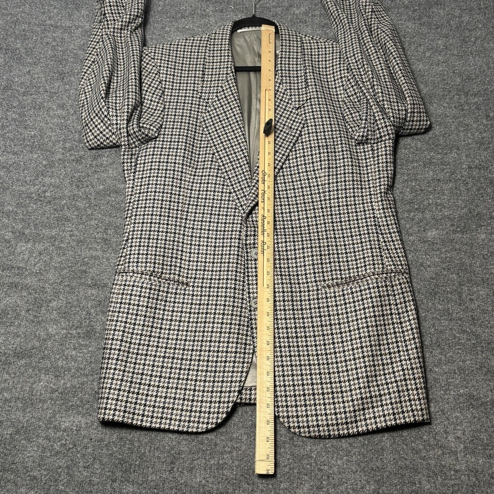 British Tailor Blazer Mens Large Gray Houndstooth Tweed Sport Coat Peter So - Picture 12 of 16